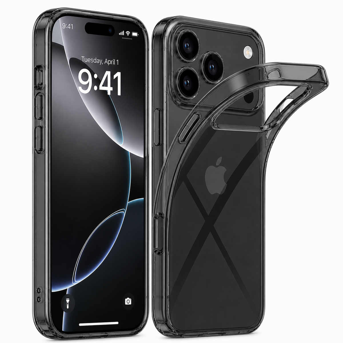 iPhone 17 Pro Max | iPhone 18 Pro Max Case Cover Clear Transparent | Thin Fit Soft Back Cover Case for iPhone 17 Pro Max | iPhone 18 Pro Max - Clear Black