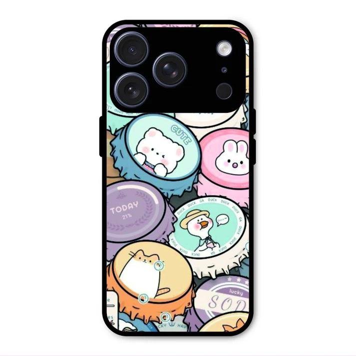 Bunny Buddies Glass Case Cover For iPhone 17 Pro Max