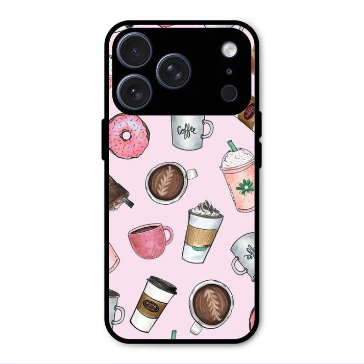 Cute Coffee Snacks Glass Case Cover For iPhone 17 Pro Max