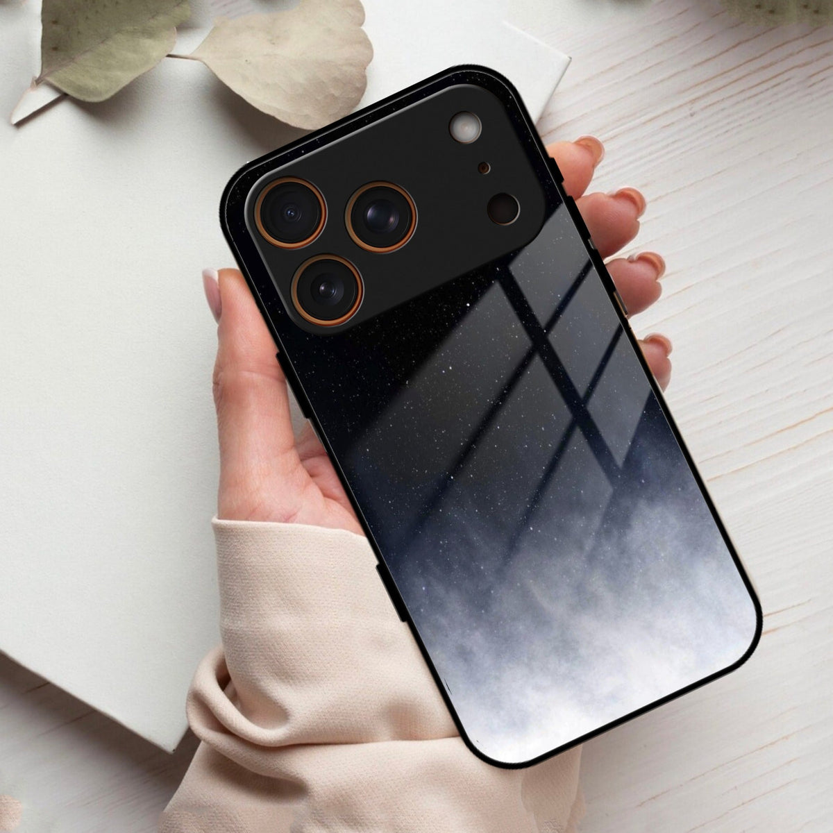 Moon Galaxy Glass Phone Case For iPhone 17 Pro Max