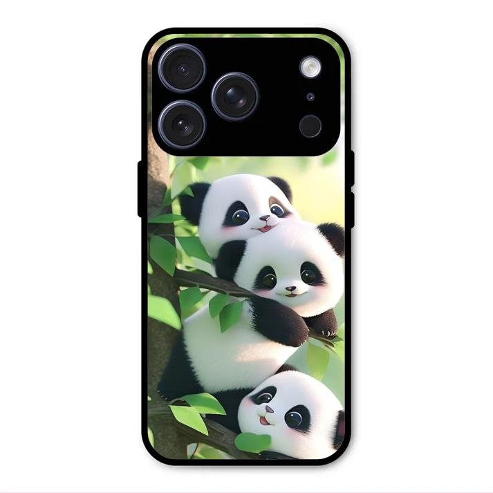 Panda Glossy Metal Case Cover For iPhone 17 Pro Max