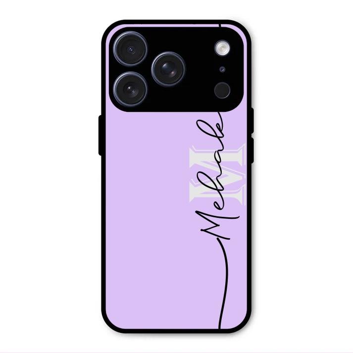 Personalized Initials Lavender Glossy Metal Case Cover For iPhone 17 Pro Max