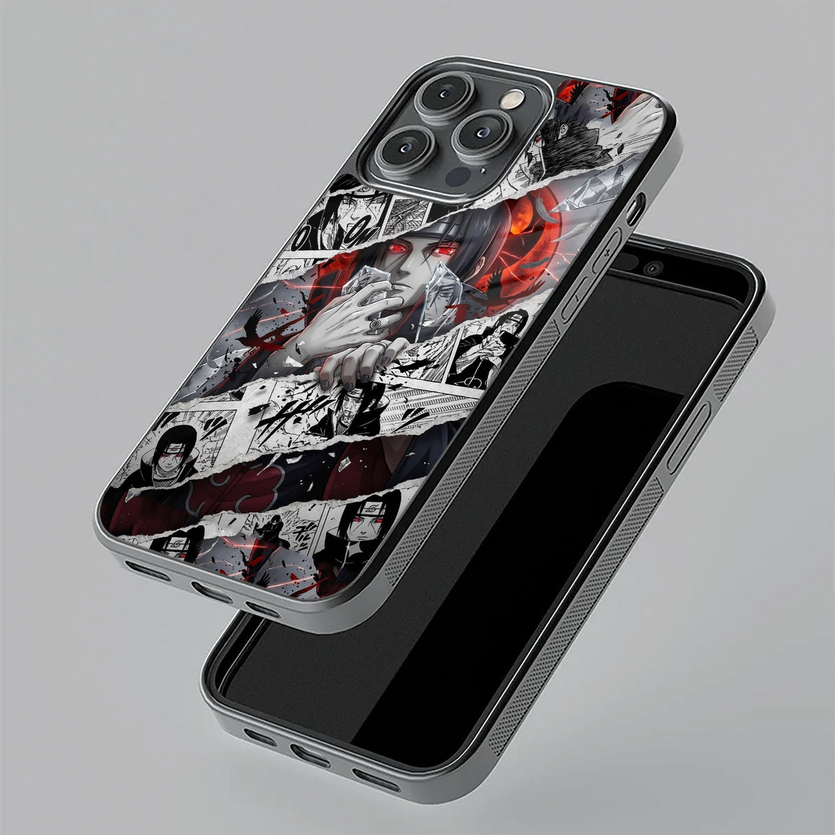 Itachi Uchiha Manga Collage Glass Phone Case for iPhone 17 Pro Max