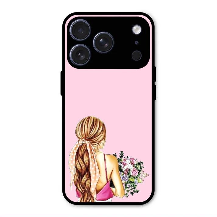 Styles Girl With Flower Glass Case For iPhone 17 Pro Max