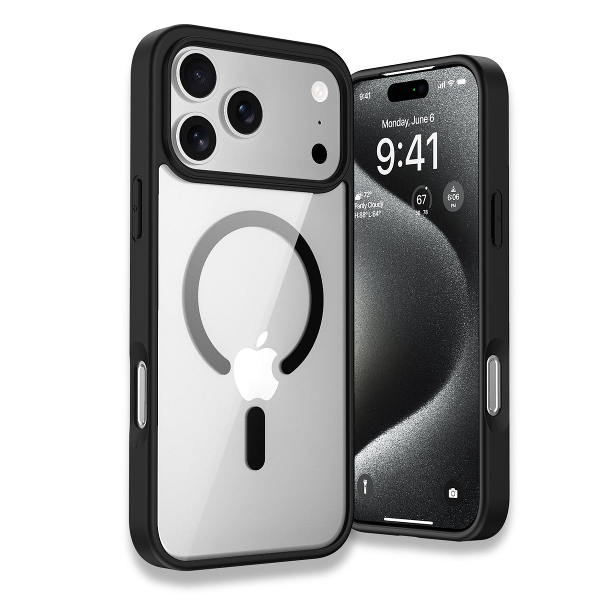 Apple iPhone 17 Pro Max | iPhone 18 Pro Max Cover, Transparent Back, Matte Sides, Magsafe Compatible, Thin Fit Grip, Shockproof, iPhone 17 Pro Max | iPhone 18 Pro Max Back Case Cover