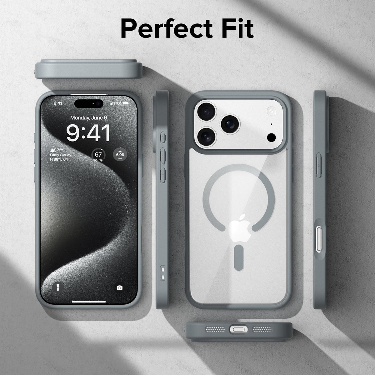 Apple iPhone 17 Pro Max | iPhone 18 Pro Max Cover, Transparent Back, Matte Sides, Magsafe Compatible, Thin Fit Grip, Shockproof, iPhone 17 Pro Max | iPhone 18 Pro Max Back Case Cover