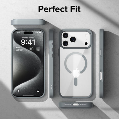 Apple iPhone 17 Pro Max | iPhone 18 Pro Max Cover, Transparent Back, Matte Sides, Magsafe Compatible, Thin Fit Grip, Shockproof, iPhone 17 Pro Max | iPhone 18 Pro Max Back Case Cover