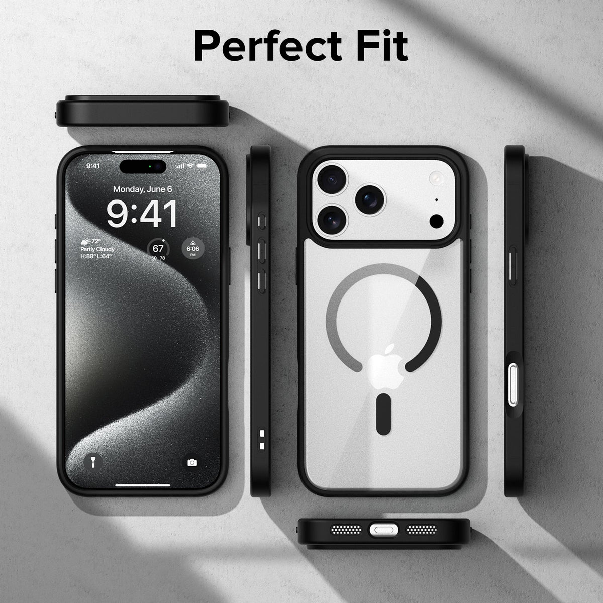 Apple iPhone 17 Pro Max | iPhone 18 Pro Max Cover, Transparent Back, Matte Sides, Magsafe Compatible, Thin Fit Grip, Shockproof, iPhone 17 Pro Max | iPhone 18 Pro Max Back Case Cover