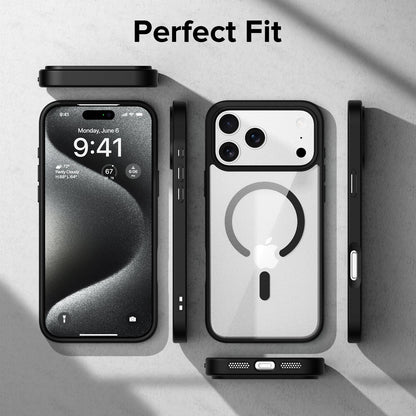 Apple iPhone 17 Pro Max | iPhone 18 Pro Max Cover, Transparent Back, Matte Sides, Magsafe Compatible, Thin Fit Grip, Shockproof, iPhone 17 Pro Max | iPhone 18 Pro Max Back Case Cover