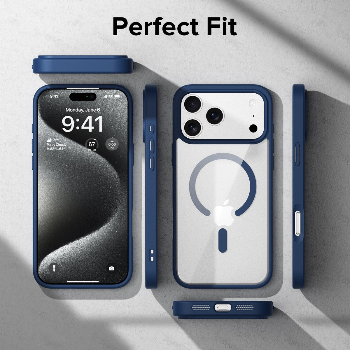 Apple iPhone 17 Pro Max | iPhone 18 Pro Max Cover, Transparent Back, Matte Sides, Magsafe Compatible, Thin Fit Grip, Shockproof, iPhone 17 Pro Max | iPhone 18 Pro Max Back Case Cover