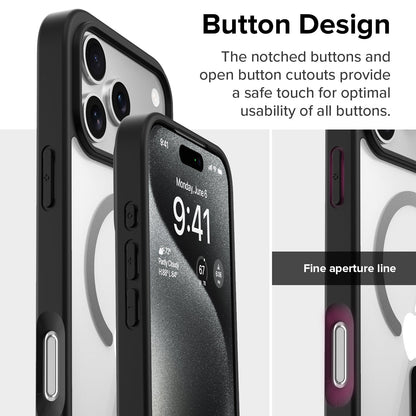 Apple iPhone 17 Pro Max | iPhone 18 Pro Max Cover, Transparent Back, Matte Sides, Magsafe Compatible, Thin Fit Grip, Shockproof, iPhone 17 Pro Max | iPhone 18 Pro Max Back Case Cover