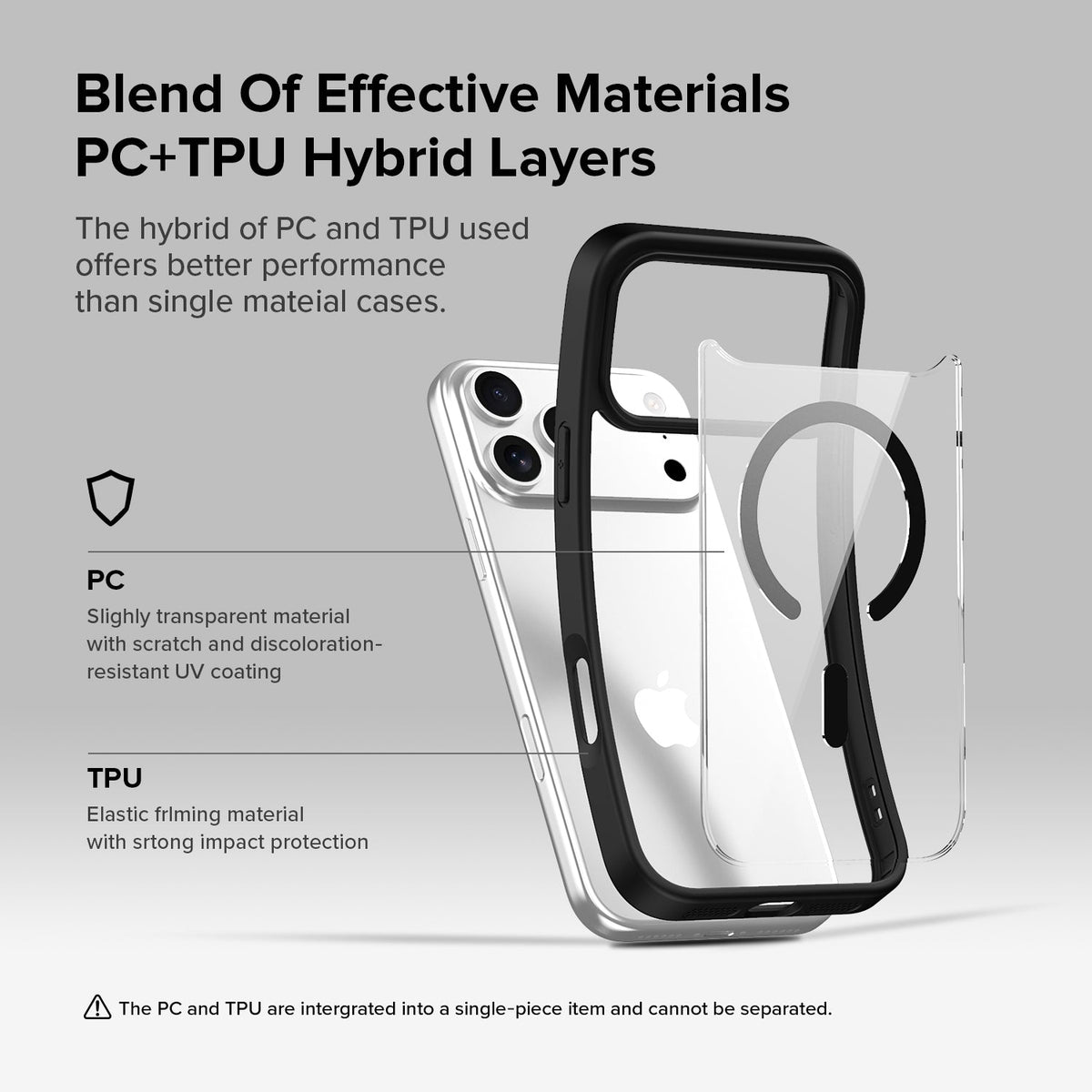 Apple iPhone 17 Pro Max | iPhone 18 Pro Max Cover, Transparent Back, Matte Sides, Magsafe Compatible, Thin Fit Grip, Shockproof, iPhone 17 Pro Max | iPhone 18 Pro Max Back Case Cover