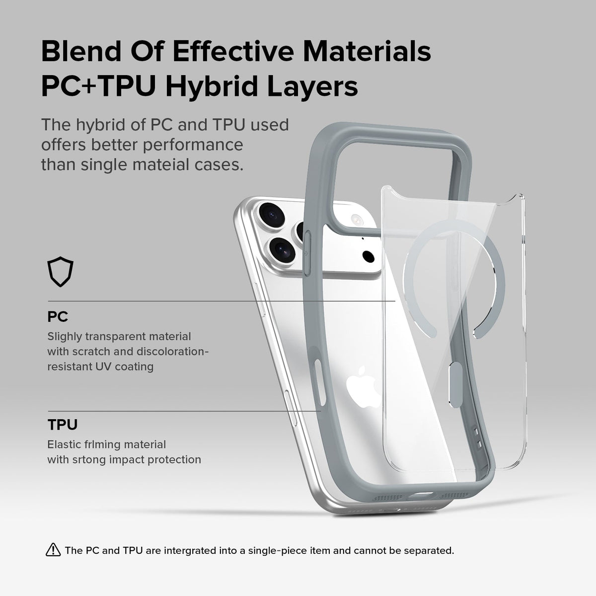 Apple iPhone 17 Pro Max | iPhone 18 Pro Max Cover, Transparent Back, Matte Sides, Magsafe Compatible, Thin Fit Grip, Shockproof, iPhone 17 Pro Max | iPhone 18 Pro Max Back Case Cover