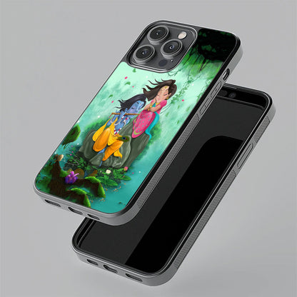 Divine Harmony Radha Krishna Glass Phone Case For iPhone 17 Pro Max