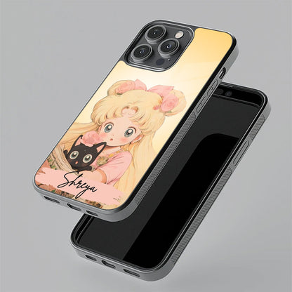 Lovely Sailor Moon Customize Glass Case Cover For iPhone 17 Pro Max