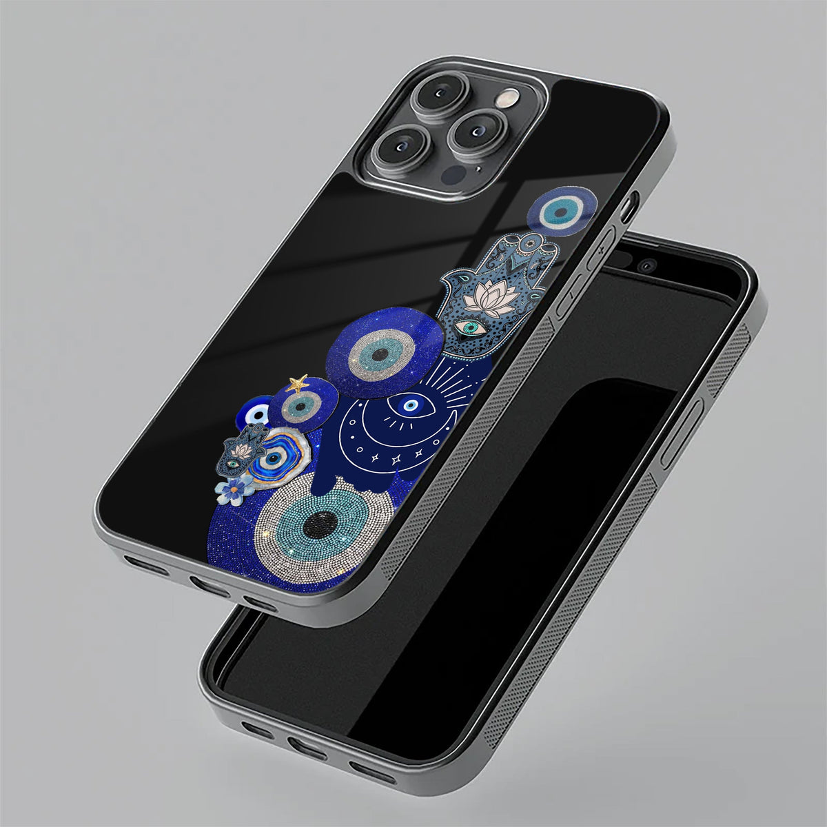 Mystic Evil Eye Glass Phone Case For iPhone 17 Pro Max