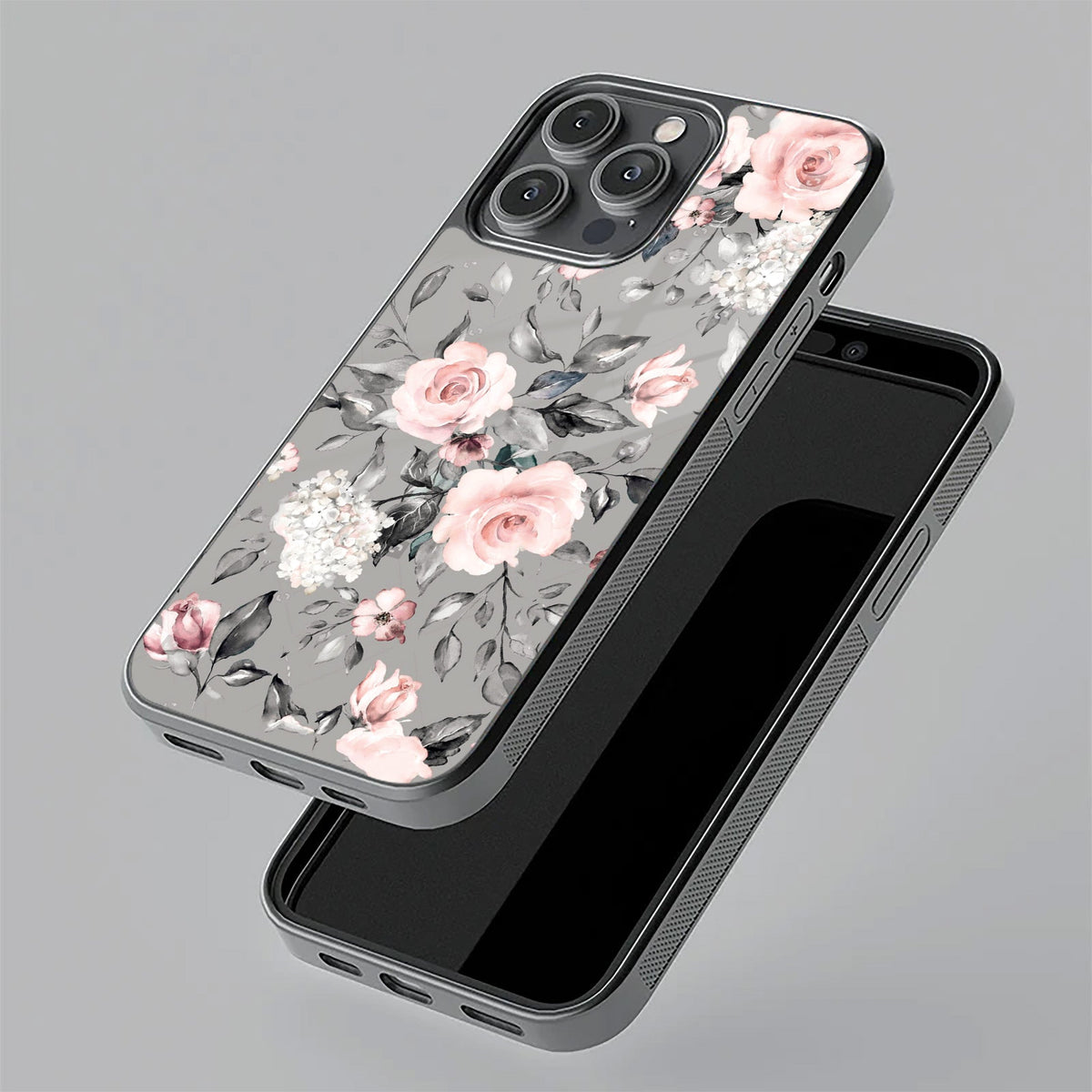 Retro Floral Glossy Glass Case Cover V2 For iPhone 17 Pro Max