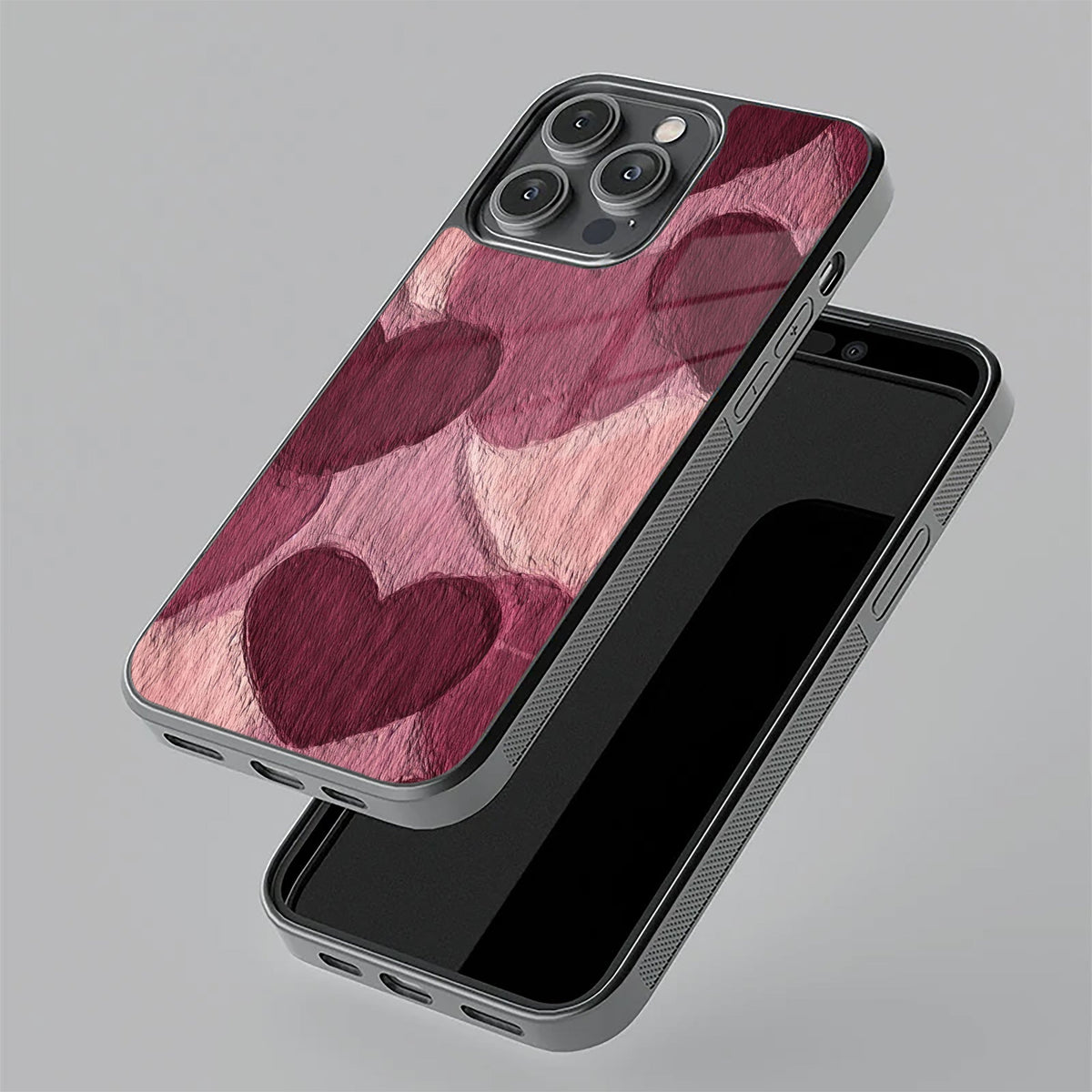 Velvet Hearts Glass Case Cover For iPhone 17 Pro Max