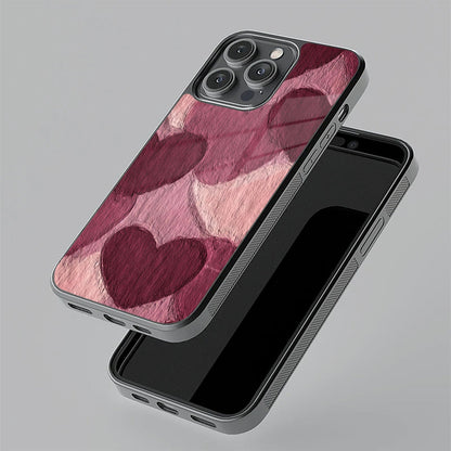 Velvet Hearts Glass Case Cover For iPhone 17 Pro Max