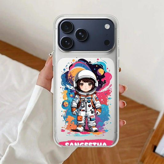 Astronaut Customize Transparent Silicon Case For iPhone 17 Pro Max