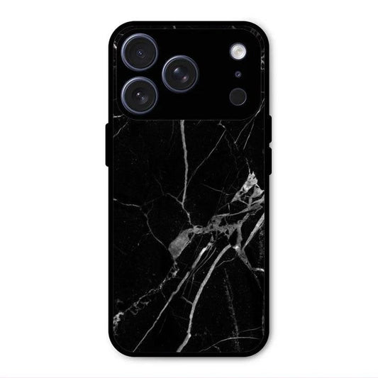 Black Marble Patter Glass Case Cover For iPhone 17 Pro Max