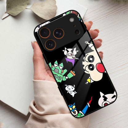 Cartoon Pattern Glass Case Cover For iPhone 17 Pro Max