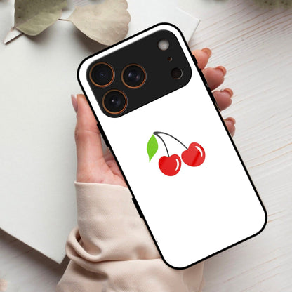 Cherry Glass Case Cover For iPhone 17 Pro Max
