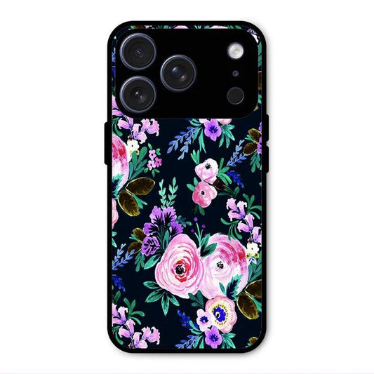 Cute Floral Glass Case Cover For iPhone 17 Pro Max