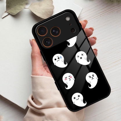 Cute Ghost Glass Case Cover For iPhone 17 Pro Max