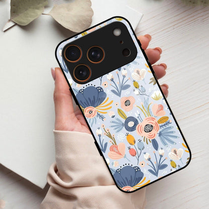 Dewy Flower Mix Glass Case Cover For iPhone 17 Pro Max