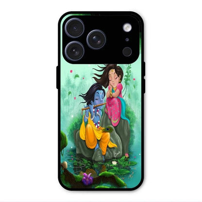 Divine Harmony Radha Krishna Glass Phone Case For iPhone 17 Pro Max