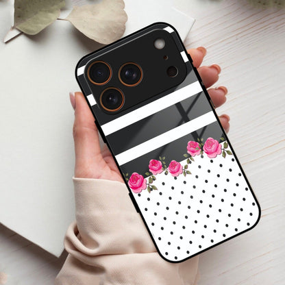 Elegant Rose Parad Glass Case Cover For iPhone 17 Pro Max