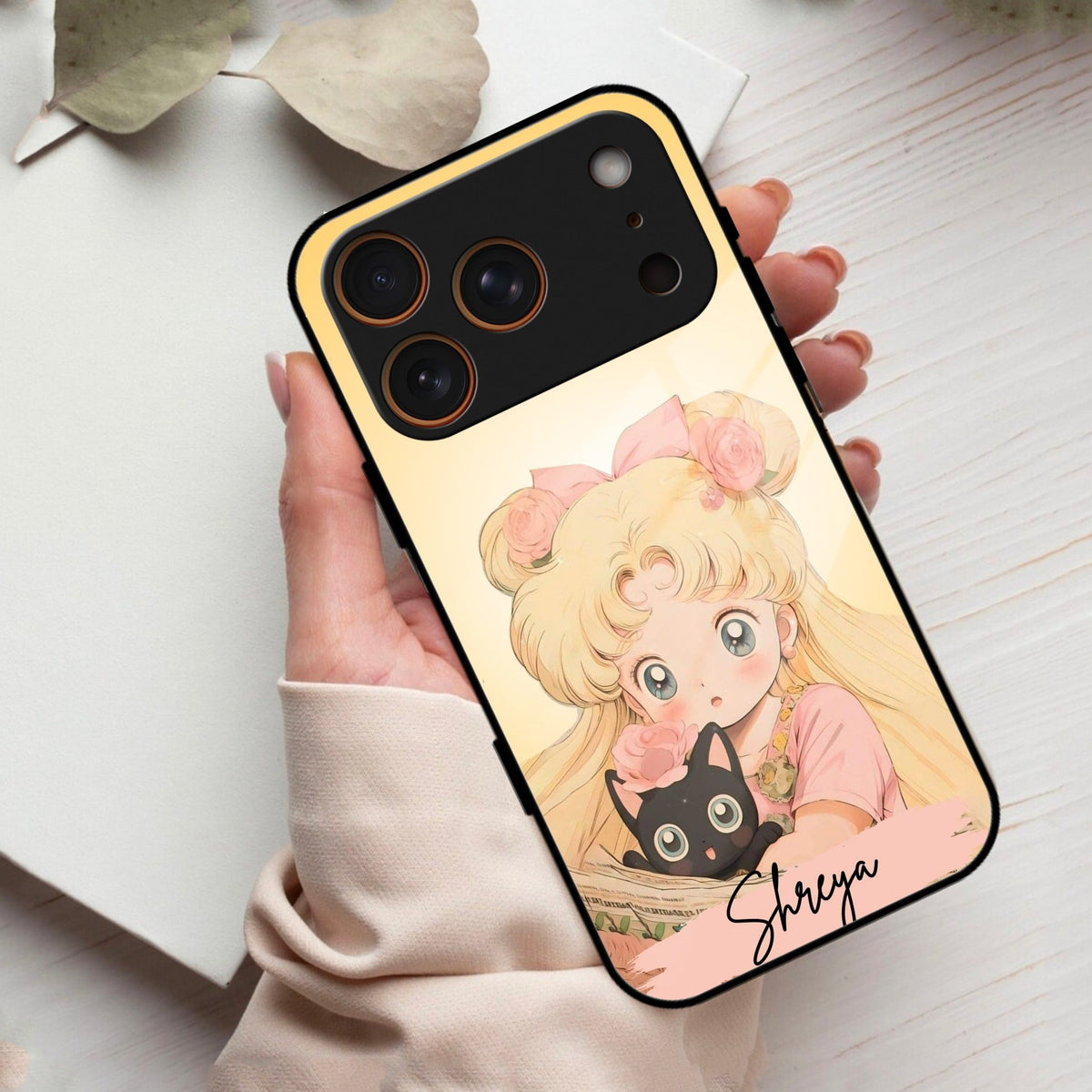 Lovely Sailor Moon Customize Glass Case Cover For iPhone 17 Pro Max
