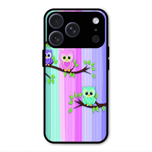 Owl Glossy Metal Case Cover For iPhone 17 Pro Max