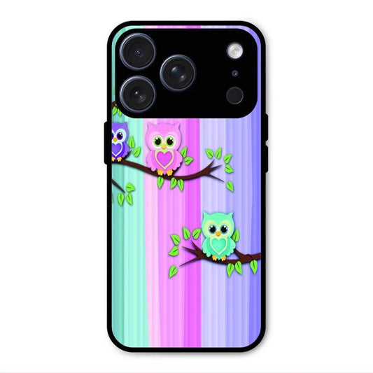 Owl Glossy Metal Case Cover For iPhone 17 Pro Max