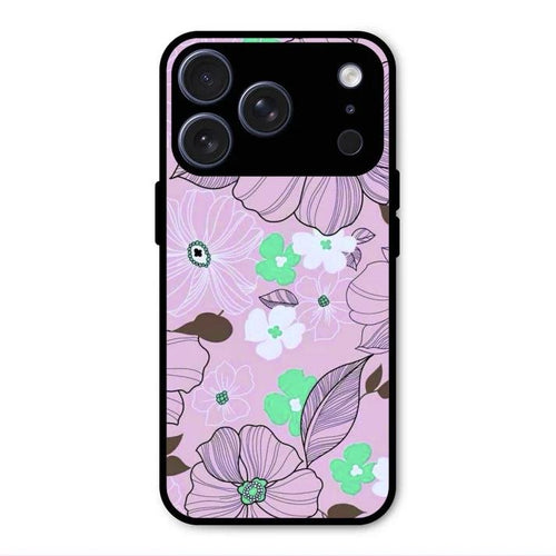 Peach Flower Glass Phone Cover for iPhone 17 Pro Max