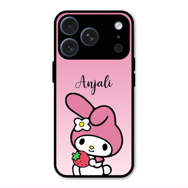 Pink Bunny Glass Case Cover For iPhone 17 Pro Max
