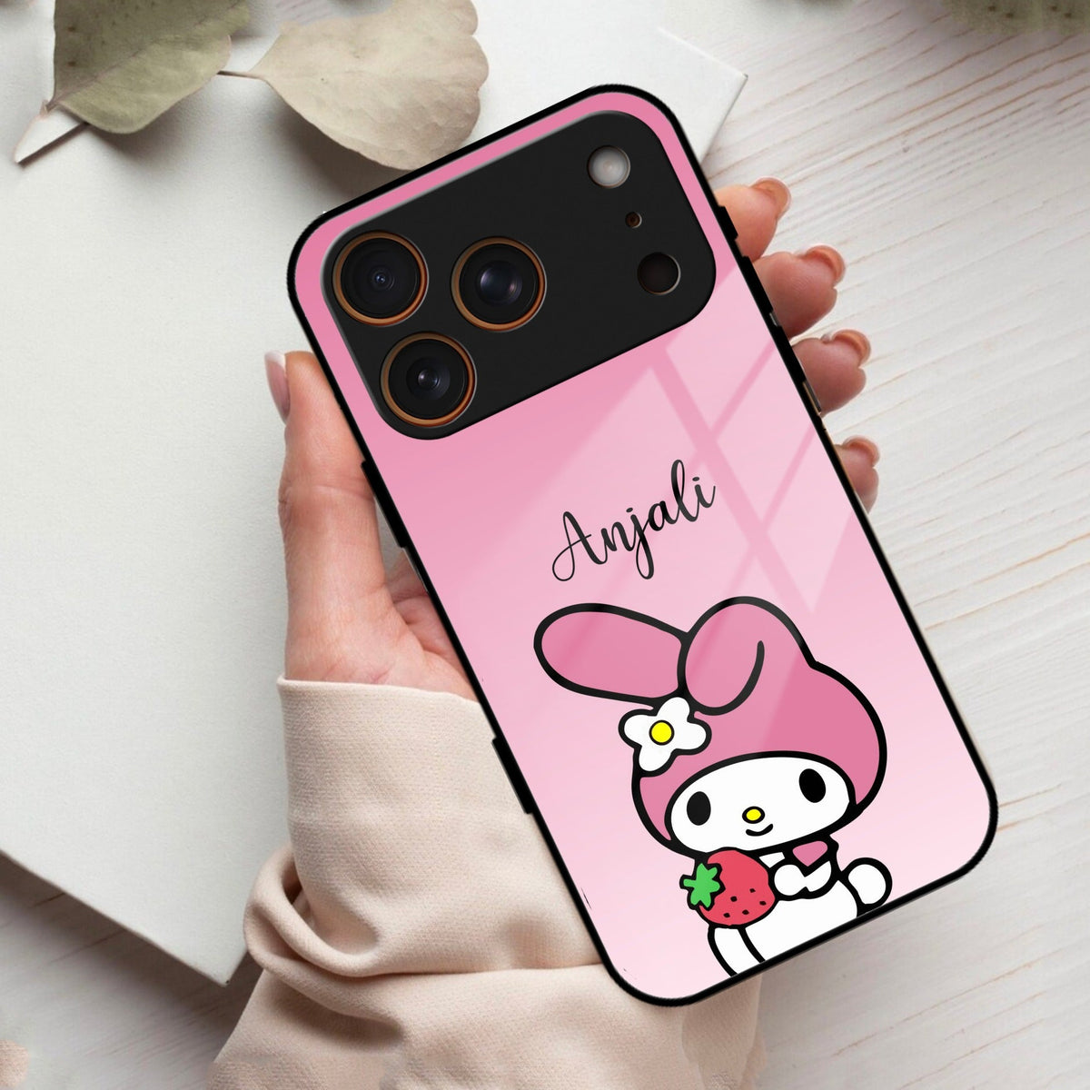 Pink Bunny Glass Case Cover For iPhone 17 Pro Max