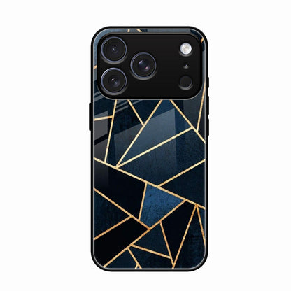Midnight Gold Geometric Premium Glass Phone Case for iPhone 17 Pro Max