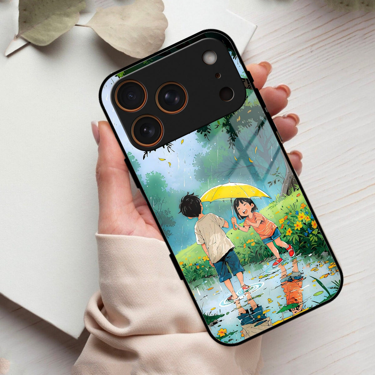 Raindrop Moments Glass Case Cover For iPhone 17 Pro Max