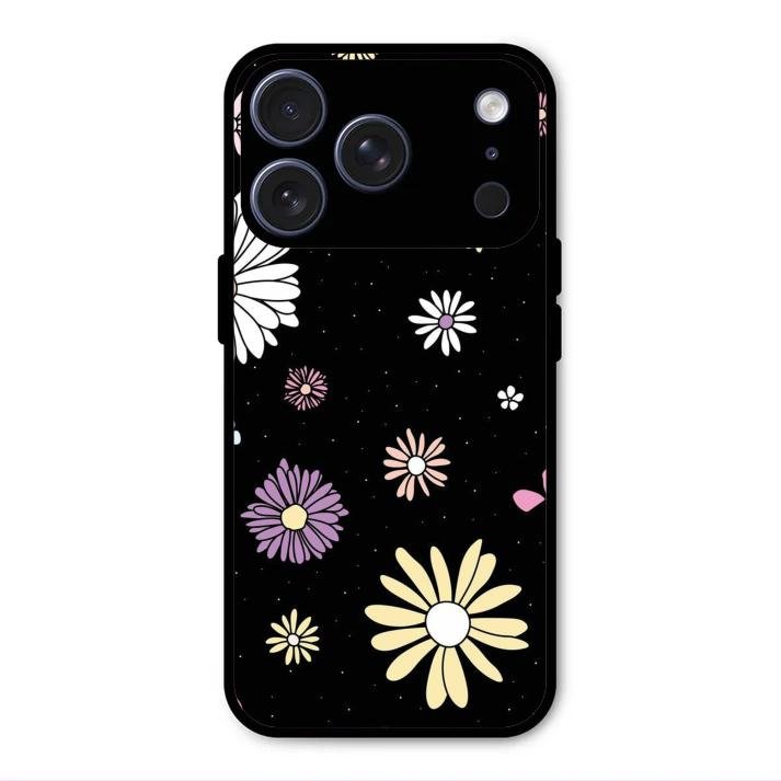 Seamless Floral Glossy Metal Case Cover For iPhone 17 Pro Max