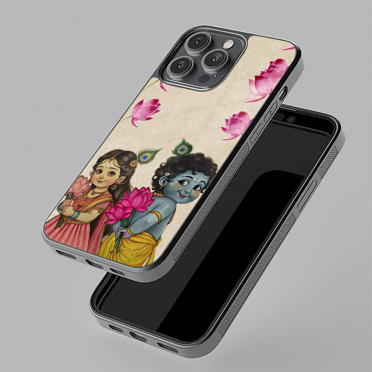 Krishna Eternal Lotus Glass Case for iPhone 17 Pro Max