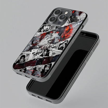 Itachi Uchiha Manga Collage Glass Phone Case for iPhone 17 Pro Max