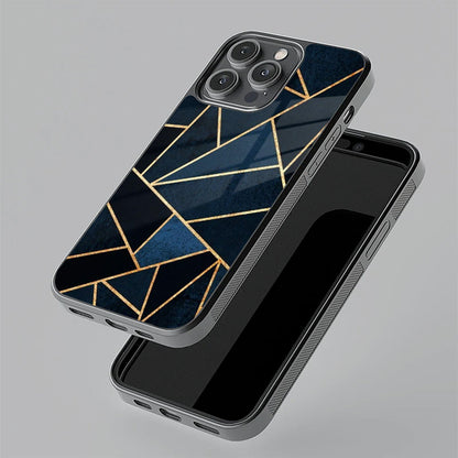 Midnight Gold Geometric Premium Glass Phone Case for iPhone 17 Pro Max