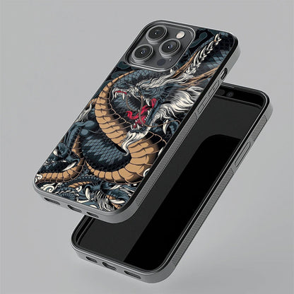 Midnight Dragon Glass Phone Case for iPhone 17 Pro Max