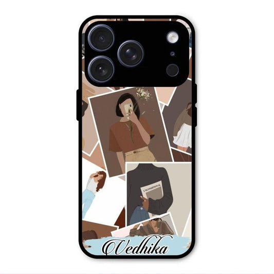 Selfie Girl Collage Glass Case Cover For iPhone 17 Pro Max