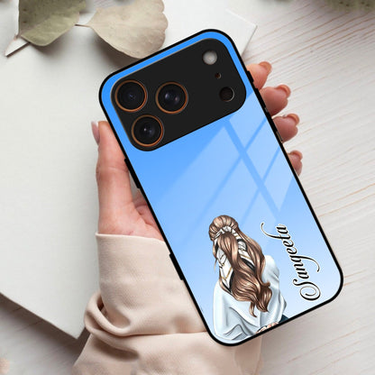 Styles Girl Customize Name Glass Case For iPhone 17 Pro Max