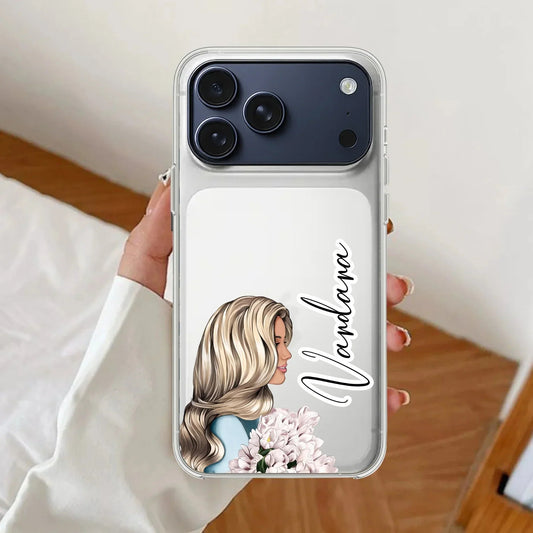 Stylish Girl Customize Transparent Silicon Case For iPhone 17 Pro Max
