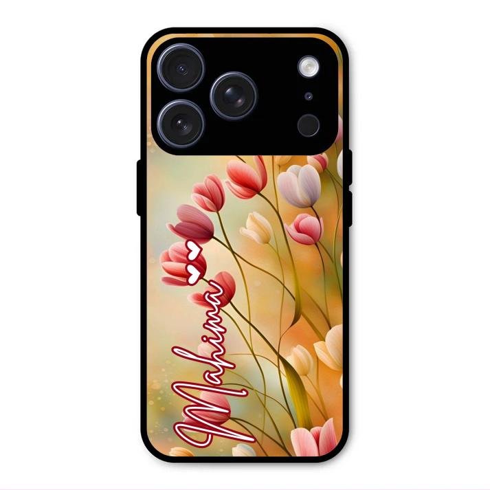 Tulip Floral Glass Case Cover For iPhone 17 Pro Max