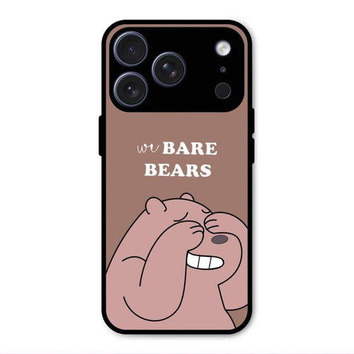 We Bare Bears Brown Glossy Metal Case Cover For iPhone 17 Pro Max